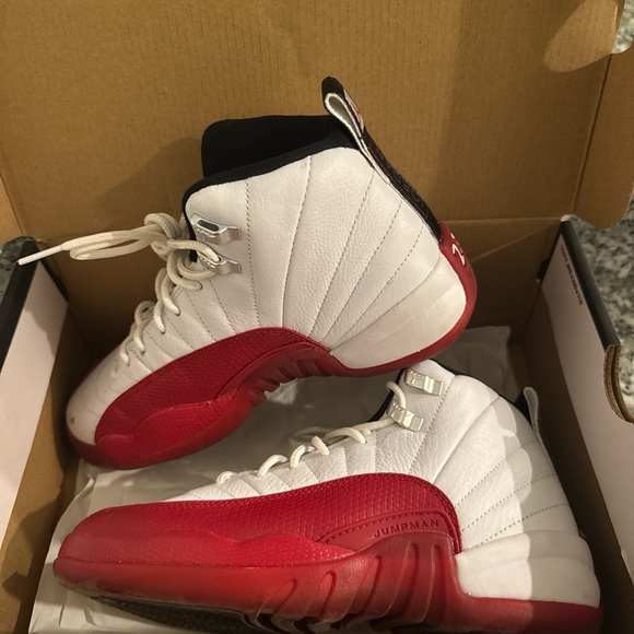 Jordan Air 12 Retro in White, Black, and Red - Picture 2 of 4